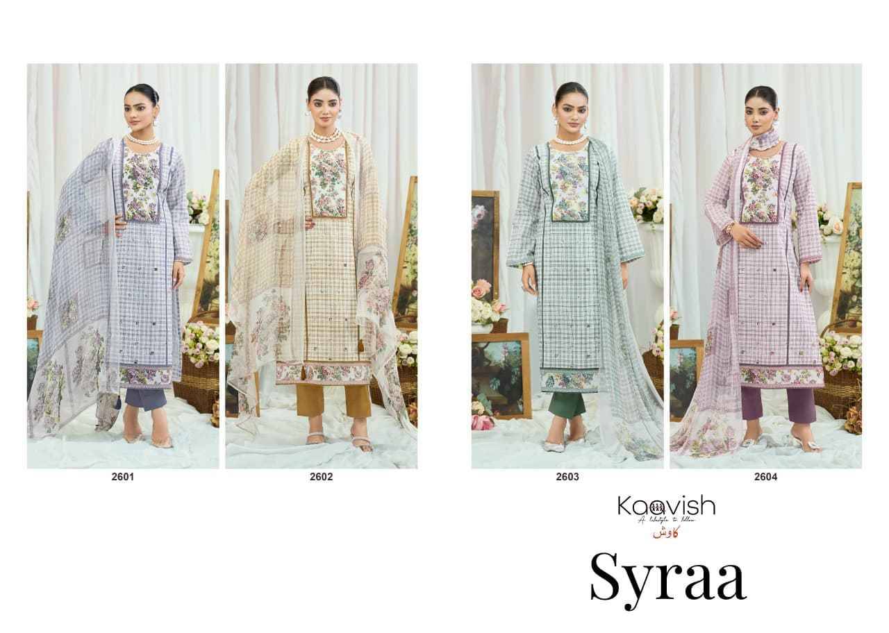 SYRAA By Kaavish 2601 to 2604 Series Beautiful Festive Suits Colorful Stylish Fancy Casual Wear & Ethnic Wear PURE LAWN COTTON Dresses At Wholesale Price